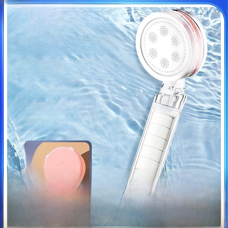 Filtering water purifying shower head